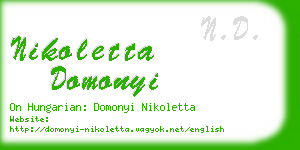 nikoletta domonyi business card